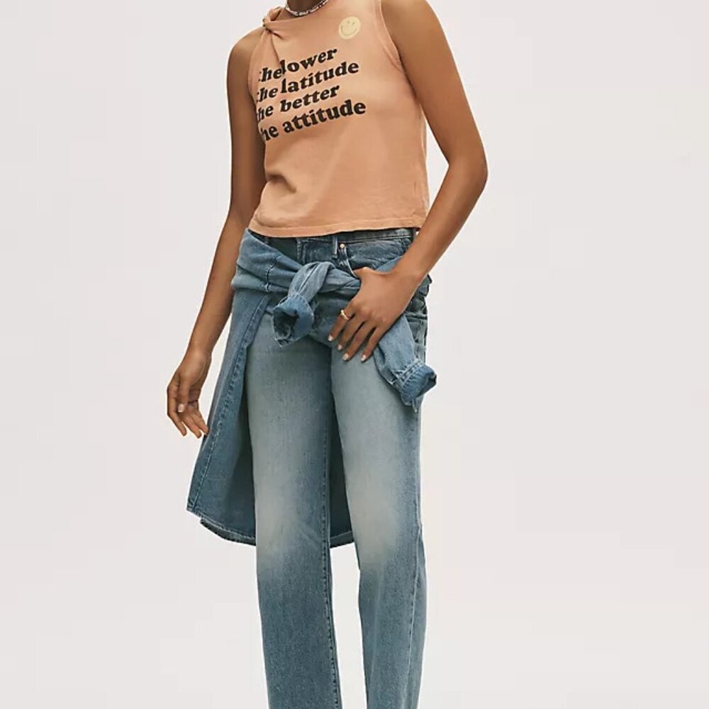 Anthropologie Mother STRONG SILENT TYPE latitude attitude tank XL peach street